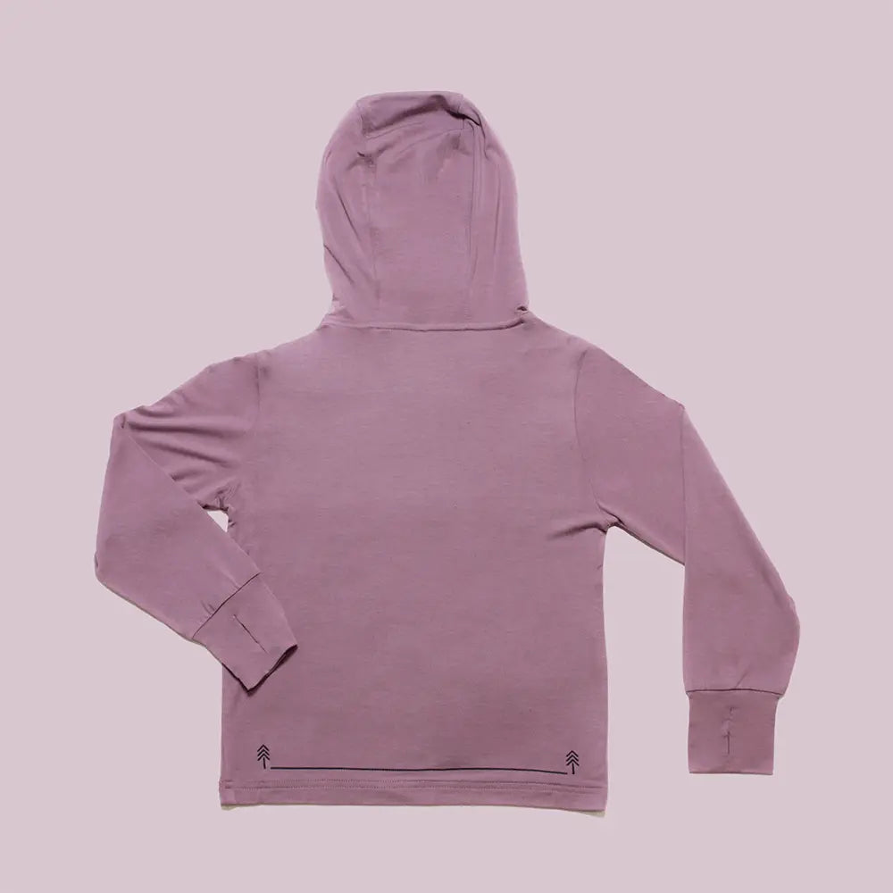 Back view of dusty pink bamboo sun shirt – breathable outdoor shirt with UPF protection