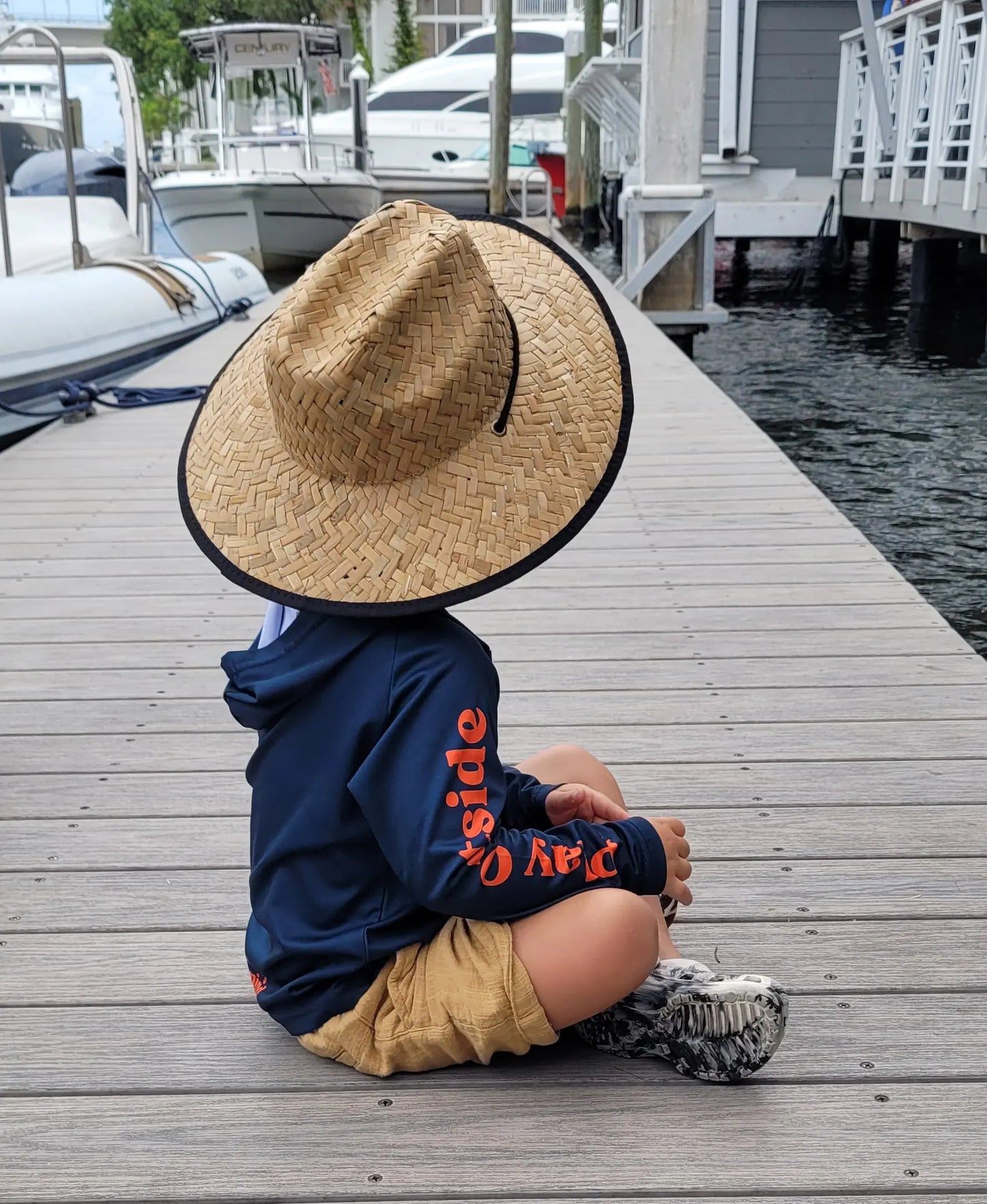 child fishing with Play Outside Hat