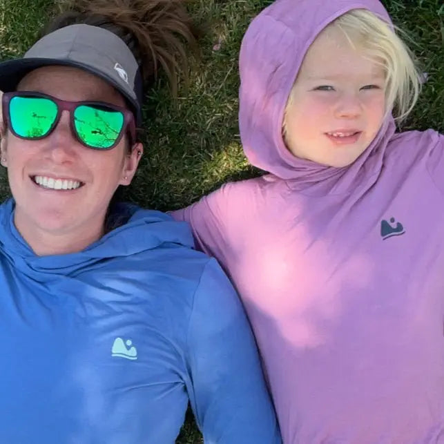 mom and daughter wearing bamboo one shirt