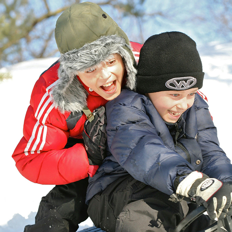 kids playing in the snow