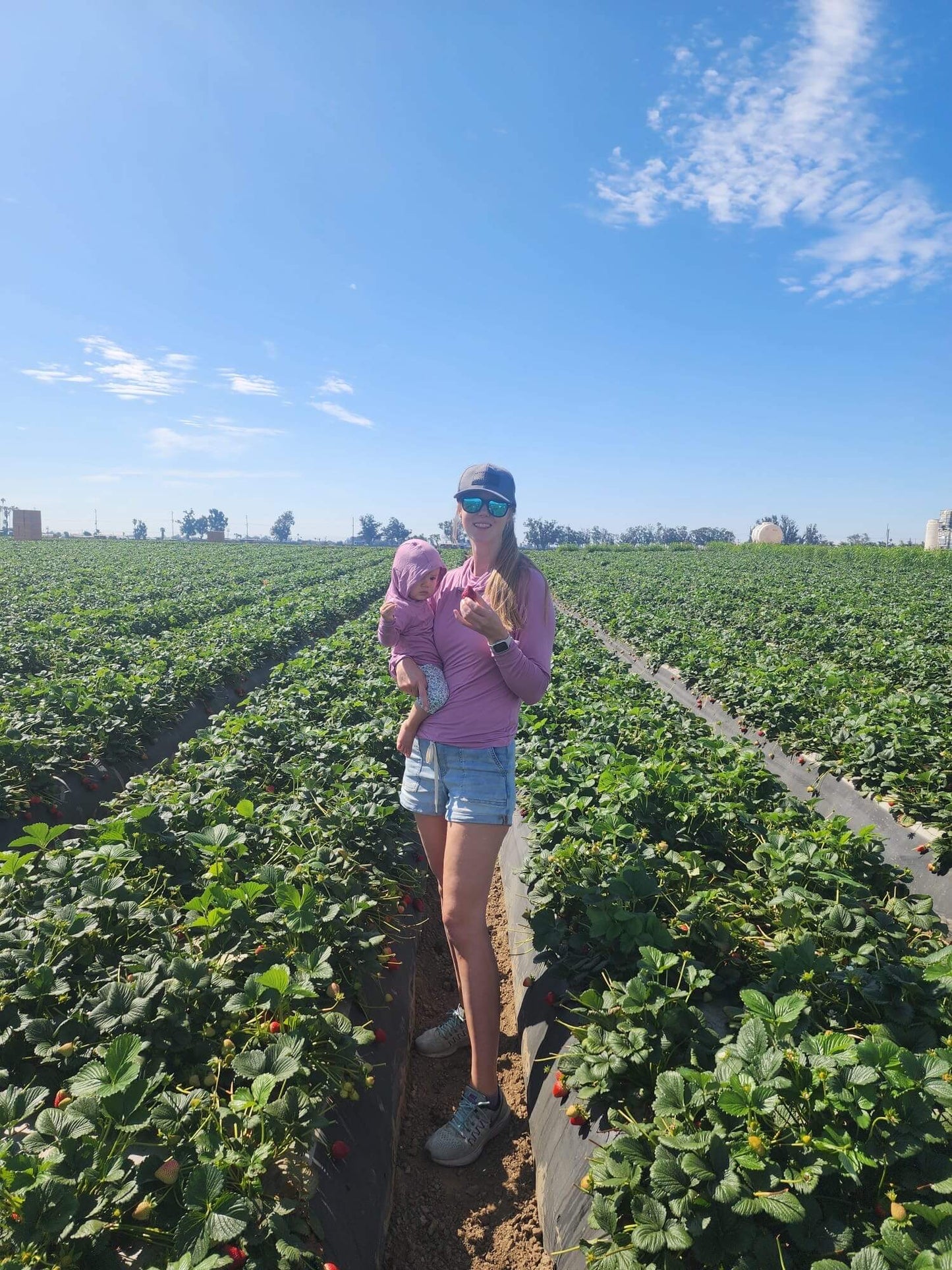 mom and girl mountain biking wearing matching bamboo sun shirts