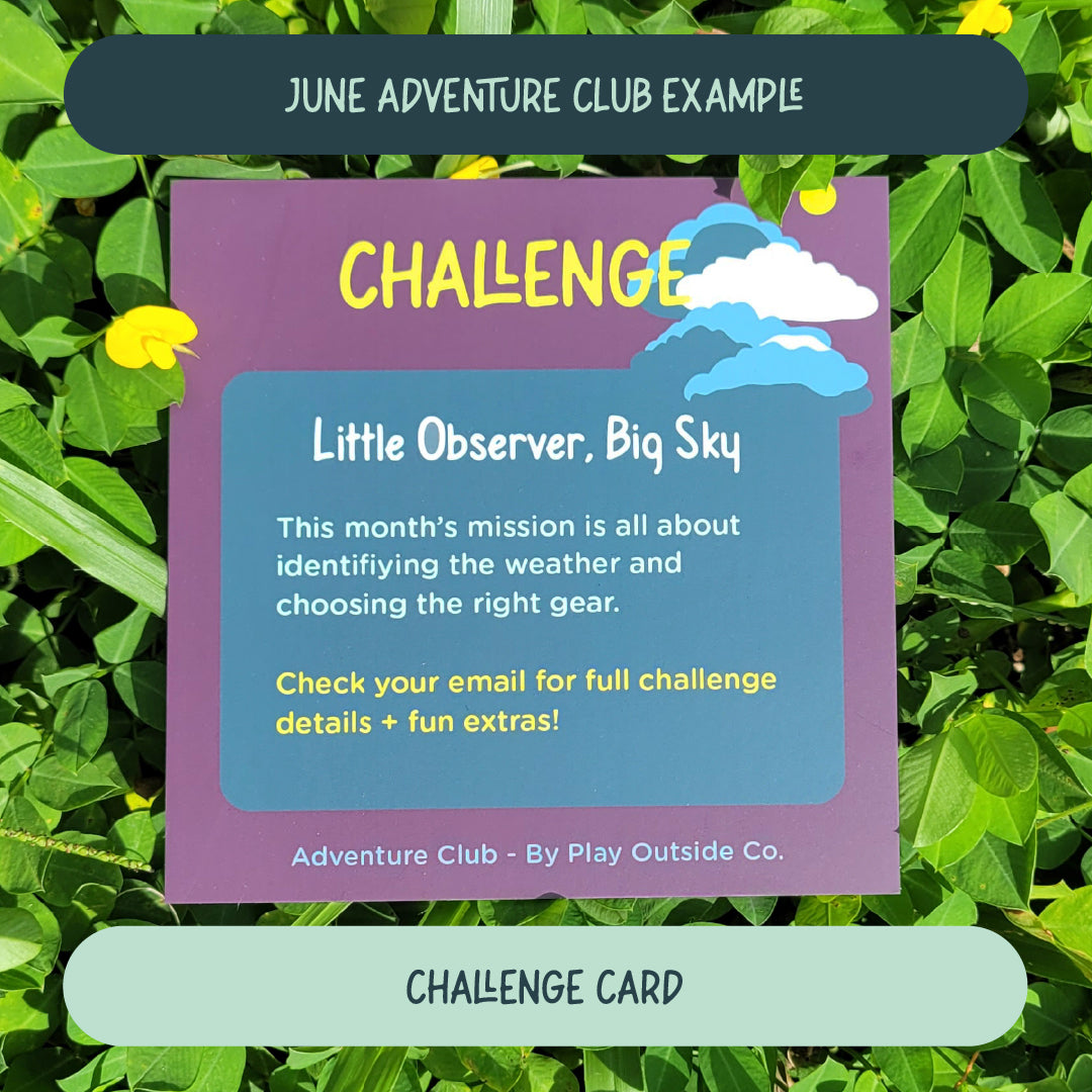 Adventure club challenge card for kids