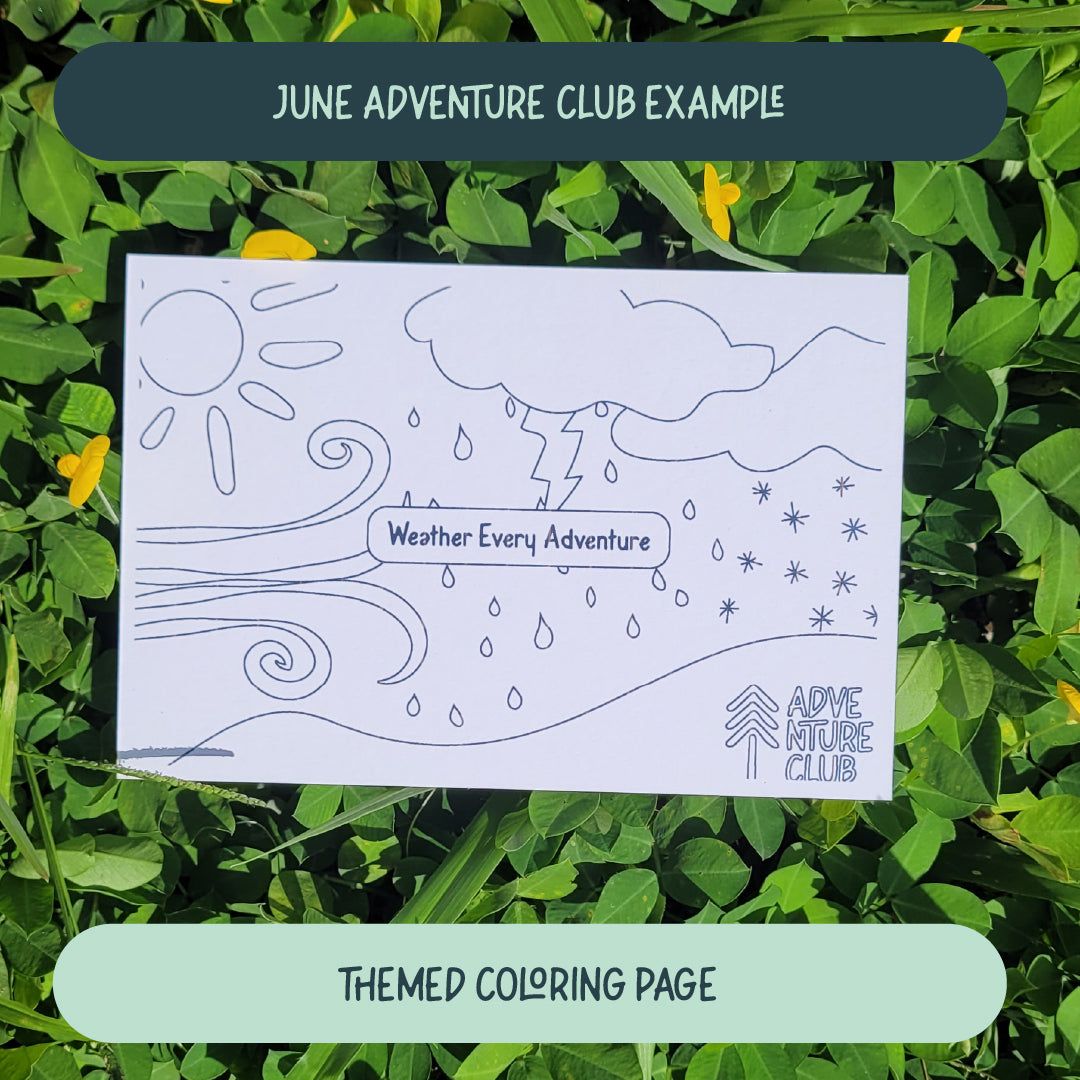 Adventure Club coloring postcard