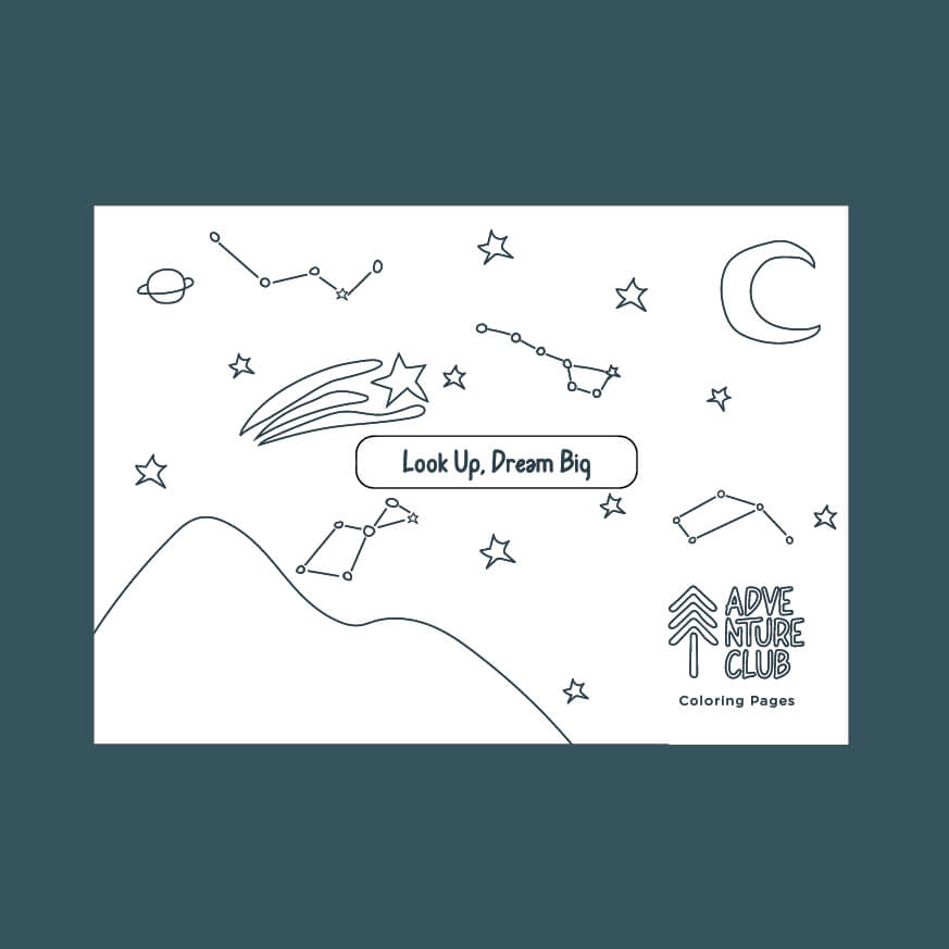 August Adventure club coloring page