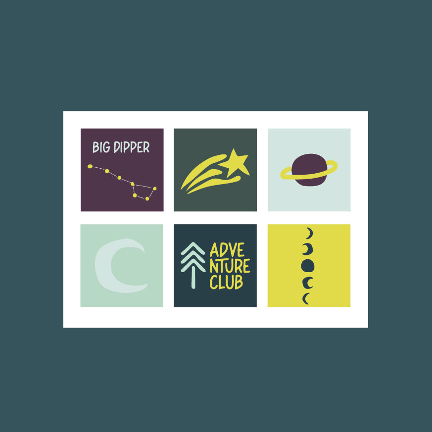 August Adventure club stickers