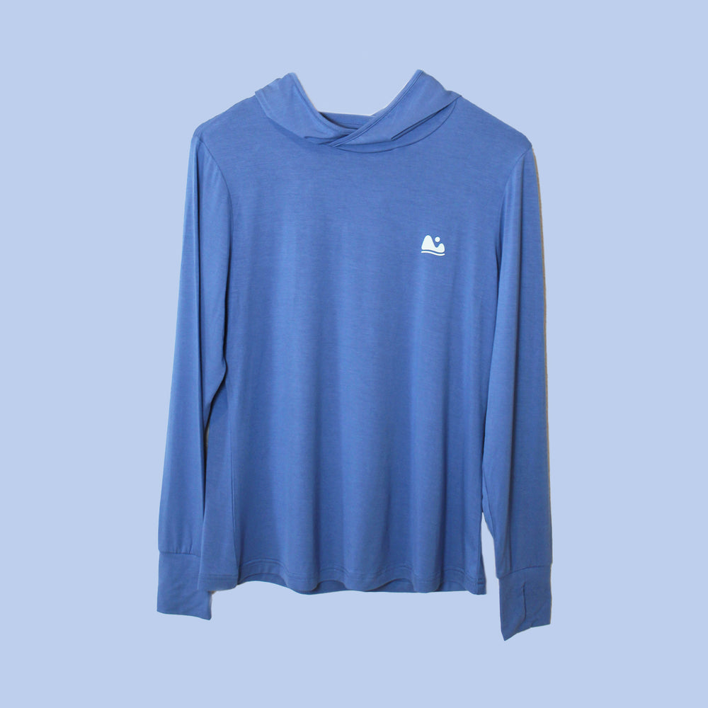 Blue Women sun protecting bamboo sun shirt and base layer ONE shirt