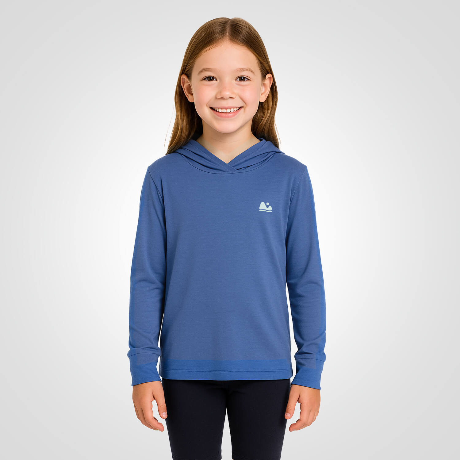 kids blue bamboo sun protecting upf sun shirt and base layer