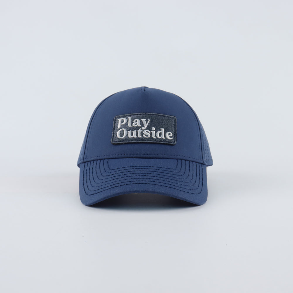 
                      
                        Muddy + Mind Kids Snapback Hat in Royal Blue with 'Play Outside' patch, adjustable snapback closure for a secure fit.
                      
                    