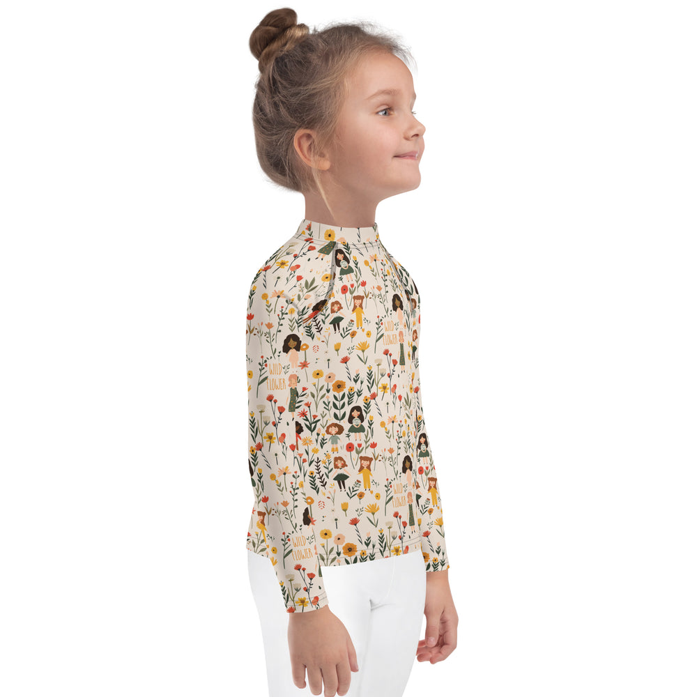 
                      
                        A breathable and eco-friendly rash guard for kids with a wildflower theme, great for hiking, swimming, or camping trips.
                      
                    