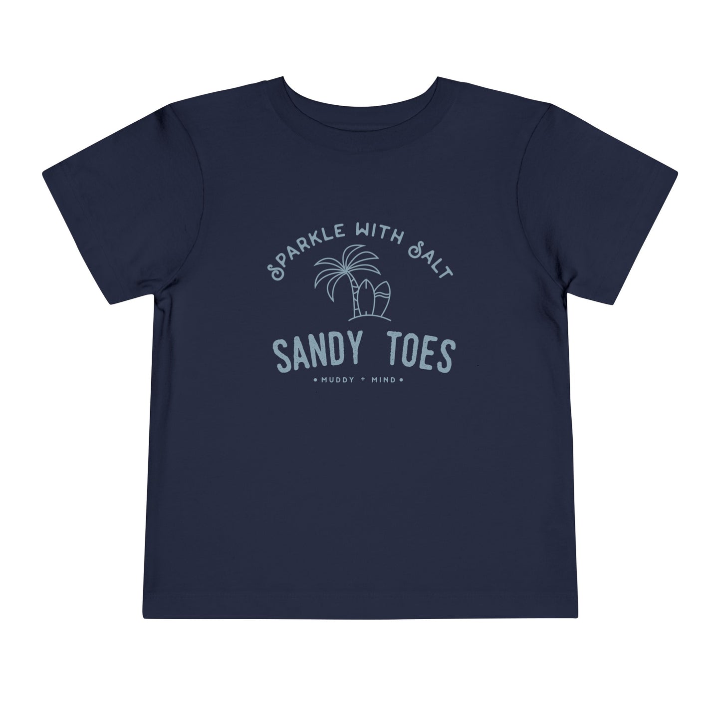 Front view of Muddy + Mind’s Sparkle with Salt toddler T-shirt.