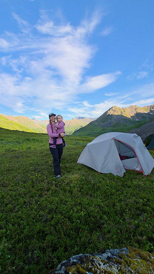 woman and girl wearing matching pink sun safe bamboo UPF 50+ shirts